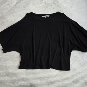 Rachel Roy Black Crepe Cold Shoulder Dolman Sleeve Blouse